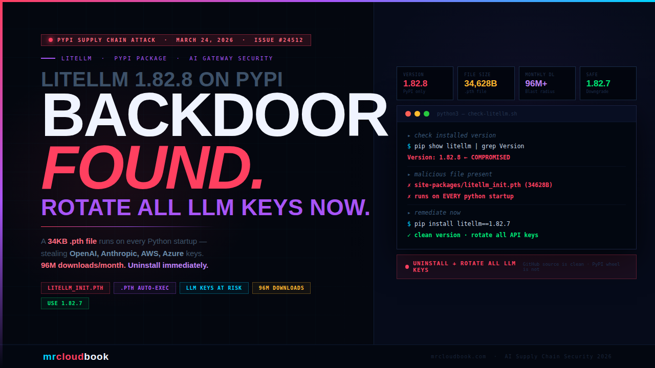 litellm 1.82.8 Malicious PyPI Package - Credential Stealer