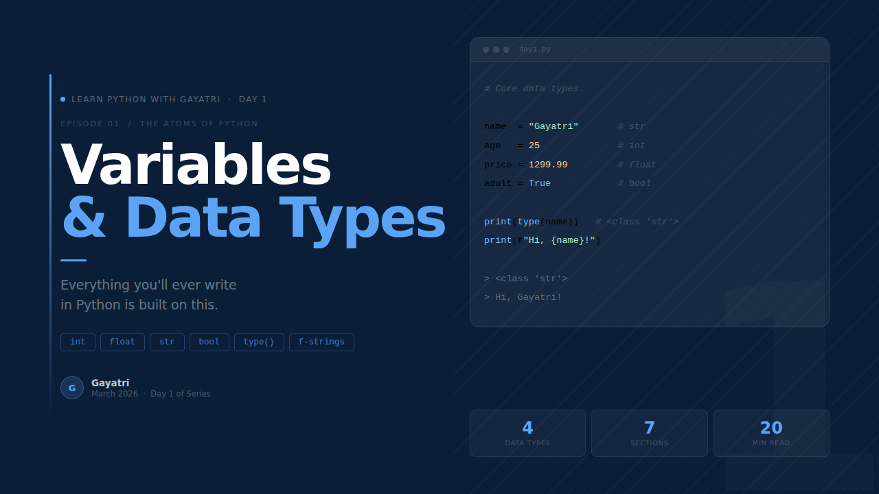 Python Variables & Data Types for Beginners - Day 1
