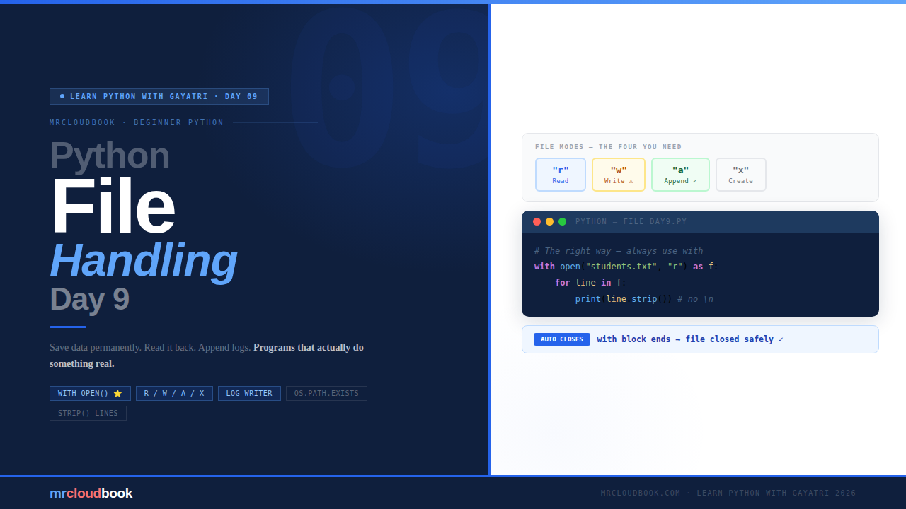 Python File Handling - Day - 09