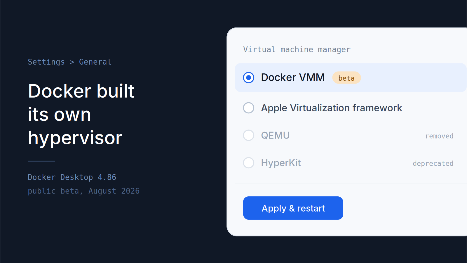 Docker Built Its Own Hypervisor. Your Laptop Will Notice.
